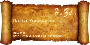 Halla Zsuzsanna névjegykártya
